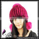 CX-C-72 Knitted Women Winter Hat,Russian Knitted Mink Fur Winter Hat thumbnail-2