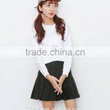 Korea Style Fall Winter Leisure Pure Cotton Fleece Sweater Long Sleeve Short Style and Simple Pure Color Sweatershirt thumbnail-4