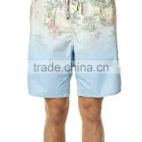 2015 new design 100% cotton mens printed shorts mens swim short beach style blue color fashion mens shorts