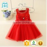 2017 baby girl party dress children frocks designs sleeveless bow beads 3 year old girl dress
