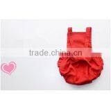 Baby Girl Infant Summer Fashion Clothes Cotton Ruffle Red Romper Design thumbnail-2