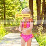 Baby Swimwear Blue Yellow and Aqua Stitching 2 Piece Suit Girl Swimsuit thumbnail-3
