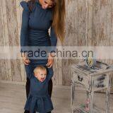 Designer Baby Frocks Mother Daughter Matching Long Sleeves Party Dress thumbnail-2