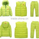 Custom Made New Design Casual Children Kids 3 Pcs Winter Clothing Sets(jacket+vest+pants) thumbnail-4