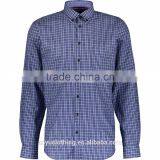 Bulk Wholesale Tailored Blue Checked Slim Fitted Shirts Plus Sizes for Men thumbnail-1