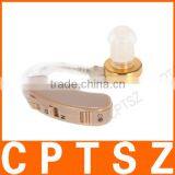 Behind Ear Sound Amplifier Digital Hearing Aid With Earplugs Volume Adjustable Audiphone Mini Brown thumbnail-3