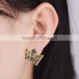 Sterling Bohemian Dubai Crown Jewelry Hiphop Earrings For Unisex Wholesale thumbnail-5