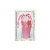 Round Base Satin Drawstring Jewelry Pouches With Logo Ribbon Silkscreen