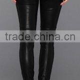 Womens Fashion Stretch Black Leather Legging thumbnail-5