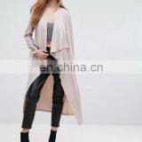 High Quality OEM Service Cheap Price Open Front 00% Polyester Women Dust Coat thumbnail-1