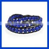 New 2014 Amazonite Leather Wrap Bracelet TPCL162 thumbnail-1