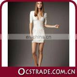 2014 Women Short Sleeve Silver Mermaid Evening Dress thumbnail-1