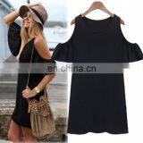 Large Plus Size Women's Clothing Thin Lotus Leaf Wholesale Classic Summer Dress Foreign Trade Off-the-shoulder Dresses thumbnail-1