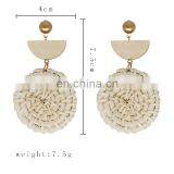 Женские вязаные из ротанга серьги. Стиль ретро. Подвески для девушек и женщин с бахромой и жемчугом. Серьги-капли. Ювелирные украшения Brincos thumbnail-2