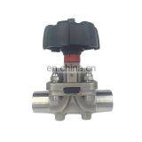OEM Sanitary Casting CF8M Stainless Steel 2-Way Diaphragm Valve With Butt Welded Tube O.D thumbnail-3
