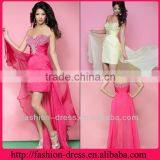 Flowing Strapless Sweetheart Neckline High Low Beading Specail Occasions Prom Dress thumbnail-1