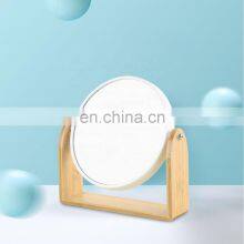 Household Bathroom Bamboo 2 Sided Makeup Mirror Cosmetic Standing Mirror thumbnail-5