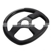 Univeral 13''/330mm Perforated Leather Race Steering Wheel, Classic Flat Carbon Steering Wheel thumbnail-4