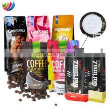 Custom Printing Bolsa de Cafe Aluminum Foil Flat Bottom Stand up Pouch Packaging Ethiopia Coffee Bags With Valve and Zipper thumbnail-1