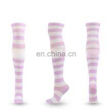 High Quality Cheap Cosplay Long Girls Women Stripe Thigh Over Socks Polyester Cotton Rainbow Sexy Striped Knee High Socks thumbnail-4