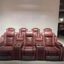 High-end Home Theater Sofa Audio Studio All Leather Sofa Home Movie Hall Electric Multi-function Sofa Combination thumbnail-2