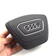 For Audi A6 C8 Alcantara Leather Steering Wheel Airbag Cover Trim Cover White/Black/Red Stitching thumbnail-3