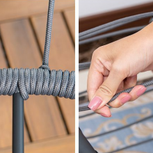 Durable Modern Outdoor Furniture Hanging Egg Swing Chair With Cushion PE Rattan Metal Frame Living Room Hotel Bedroom Courtyard thumbnail-3