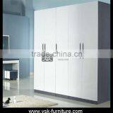 WD-032 Newest Villa Leaf Door Bedroom Wardrobe thumbnail-1