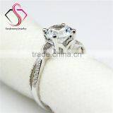 Round Brilliant Cut Forever Classic Moissanite 2CT 8.0mm Center 14k 18k White Yellow Gold Diamond Engagement Ring thumbnail-3