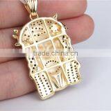 Hot Sale 925 Sterling Silver AAA CZ Jesus Head Necklace Hip Hop Jesus Face Pendant thumbnail-6