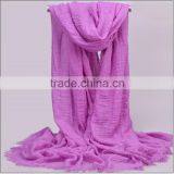Wholesale Fringe Oversized Solid Color Plain Viscose Hijab thumbnail-5