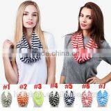 Wholesale Neon Striped Women Loop Infinity Circle Scarf