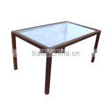 Rattan Kitchen Garden Portable Camping Outdoor Restaurant Dinning Glass Table thumbnail-2