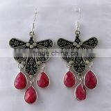 Deluxe Dyed Ruby Earring, Silver Jewelry India, Gemstone Silver Jewelry thumbnail-6