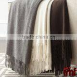 Cashmere Blend Throw,Heather Grey Woven Cashmere Throws thumbnail-2