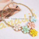 Bohemian Style Women's Resin Flower Choker Bib Statement Necklace Collar Chain Pendant thumbnail-2