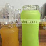 China Supplier 120ml /4oz Wide Neck Silicone Coating Glass Baby Feeding Bottles With Small Nipple / Teat for Infant Formula thumbnail-1