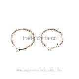 Fashion Jewelry Gold Plating Rope Twining Effect Thick Shiny Hoop Earrings for Young Girls thumbnail-1