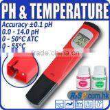 0~14 pH Tester Temperature Thermometer ATC Hydroponic Aquarium Pen Type pH Meter