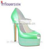 Peeptoe Patent Leather Ankle Strap Custom Design Fancy Ladies Shoes thumbnail-2