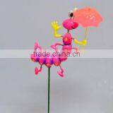 4 Inch Caterpillar With Umberlla Garden Decoration Plastic, Garden Sticks thumbnail-2