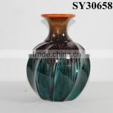 Green small glazed cheap ceramic flower vase