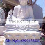 Shakyamuni Buddha Statues for Sale White Marble Stone Hand Carving Sculpture for Home Garden Pagoda Temple No 48