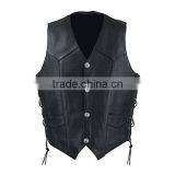 Mens Leather Motorbike Vest - HS-02-01-005