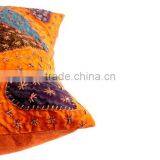 RTHCC-2 Floral Theme Kantha Patchwork Hot Selling Gujarati Embroidered Cushion Cover Home Decor Jaipur Manufacturer and Exporter thumbnail-5