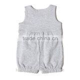 Newest Cute Plaid Wood Button Decorated Grey Sleeveless Cool Cotton Baby Boy Rompers thumbnail-2