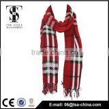 girl red plaid scarf 2015 new product 100% acrylic knitted scarf