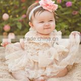 Lovely wholesale boutique kids light pink tube lace dress princess baby lace frock designs