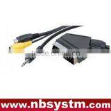 3.5mm Stereo Plug + 3RCA + S-video to Scart Cable