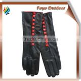 Best CHINA Long Black Driving Lambskin Plain Style Lined Young Ladies Fashion Gloves For Women